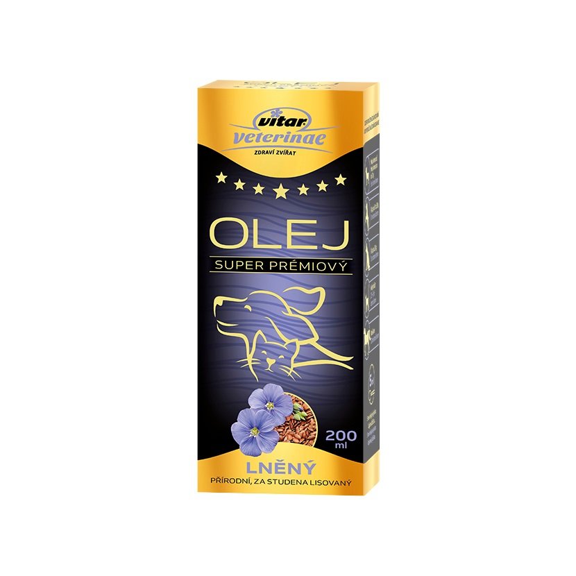VITAR Veterinae Lněný olej pro psy – Omega-3 ALA